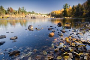 Mountain Iron Lake Rocks in Fall